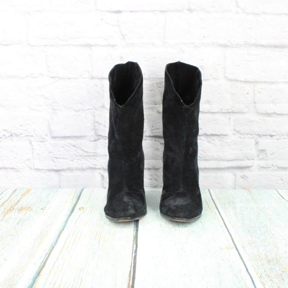 Foot Petals Black Suede Pull On Casual Pump Boots Size 6 Medium - Picture 4 of 9
